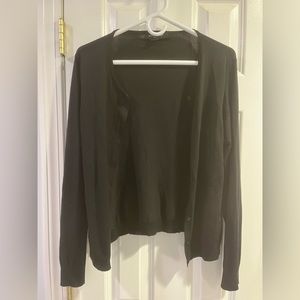 August Silk Black Cardigan — Large